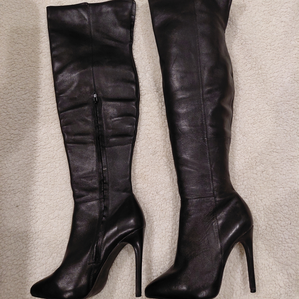Steve Madden Women’s Black Over-the-Knee Stiletto Boots